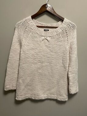 J. Crew Cream Chunky Knit 100% Alpaca 3/4 Length Sweater Women’s XS